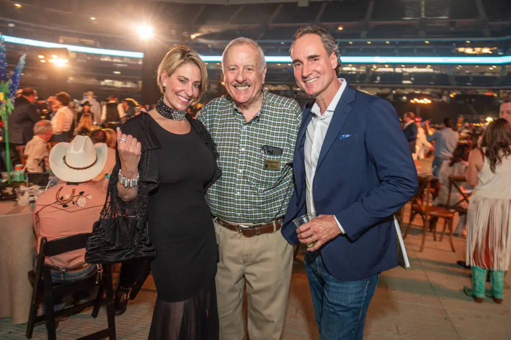 Jessica Meyer, Ed McMahon, Philipp Meyer at the Cattle Baron's Ball at Minute Maid Park