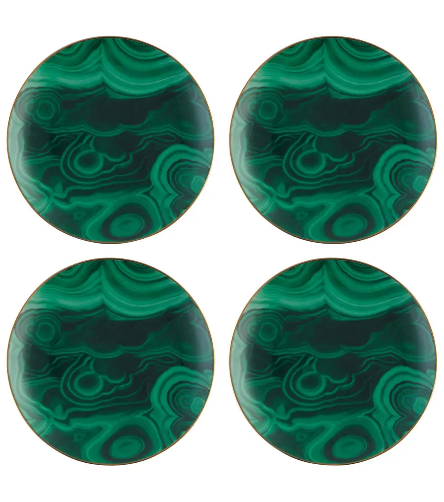 L'Objet Malachite canapé plates, set of four $180 (Courtesy MyTheresa)