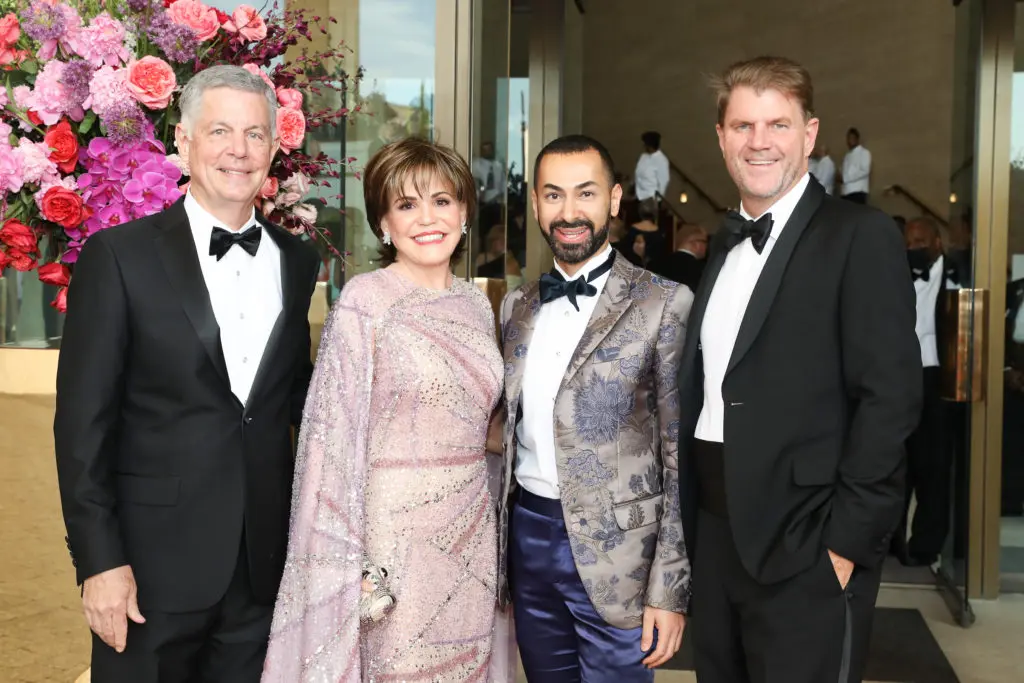 Neal Peeler, Hallie Vanderhider, Fady Armanious & Bill Baldwin at the Houston Symphony Wine Dinner and Collector's Auction (Photo by Priscilla Dickson)