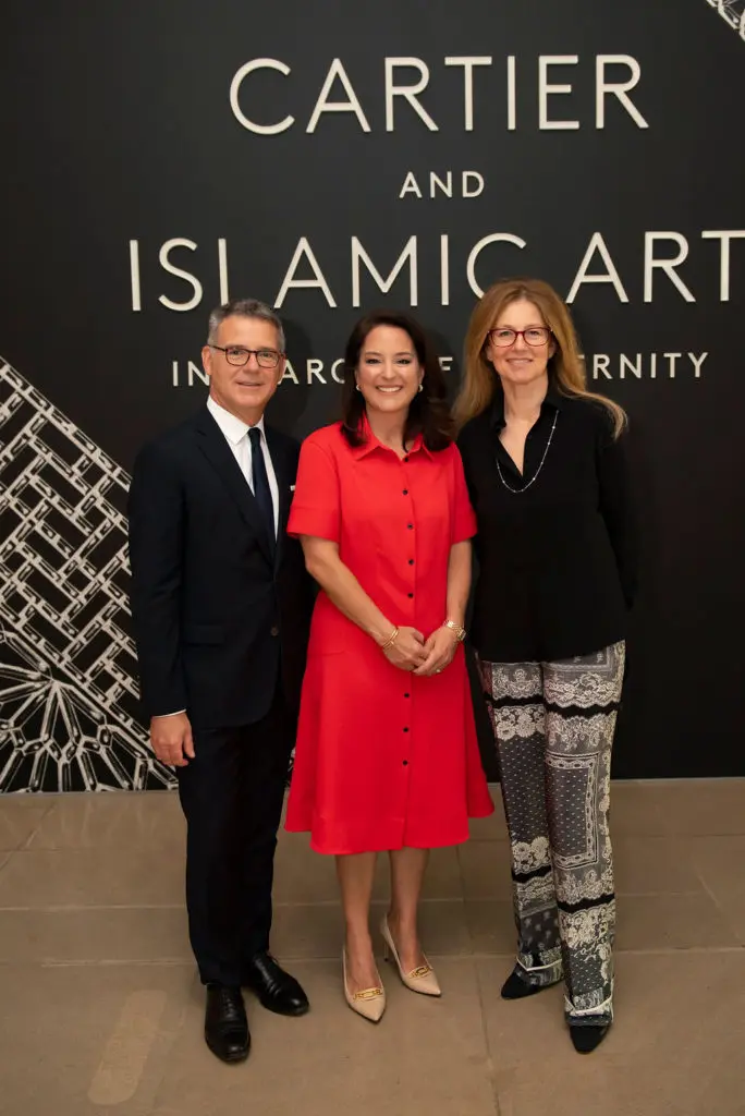 Pierre Ranero, director of image, style and heritage at Cartier International, Mercedes Abramo, president and CEO of Cartier North American, and Pascale Lepeu, curator of the Cartier collection (Photo by Tamytha Cameron Smith and Simon Luna of The Mamones LLC)