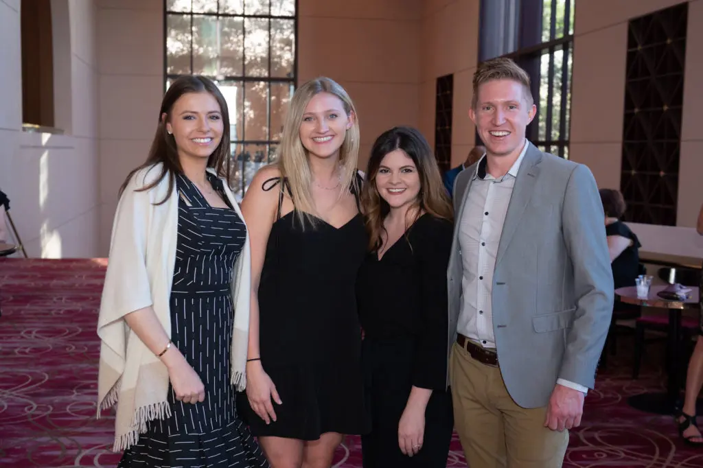 Ann Staniford, Emily Calkins, Nicole Lide, Andrew Gazda at the Covenant House Texas Night of Broadway Stars (Photo by Wilson Parish)
