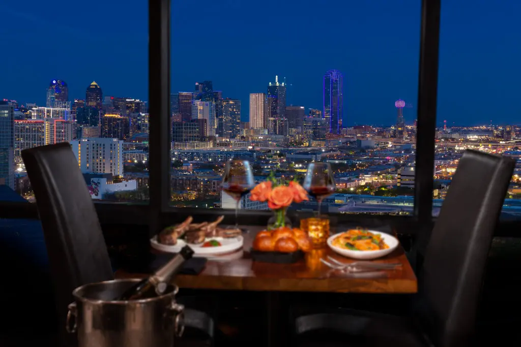 Enjoy a romantic dinner at SER while taking in views of the skyline.