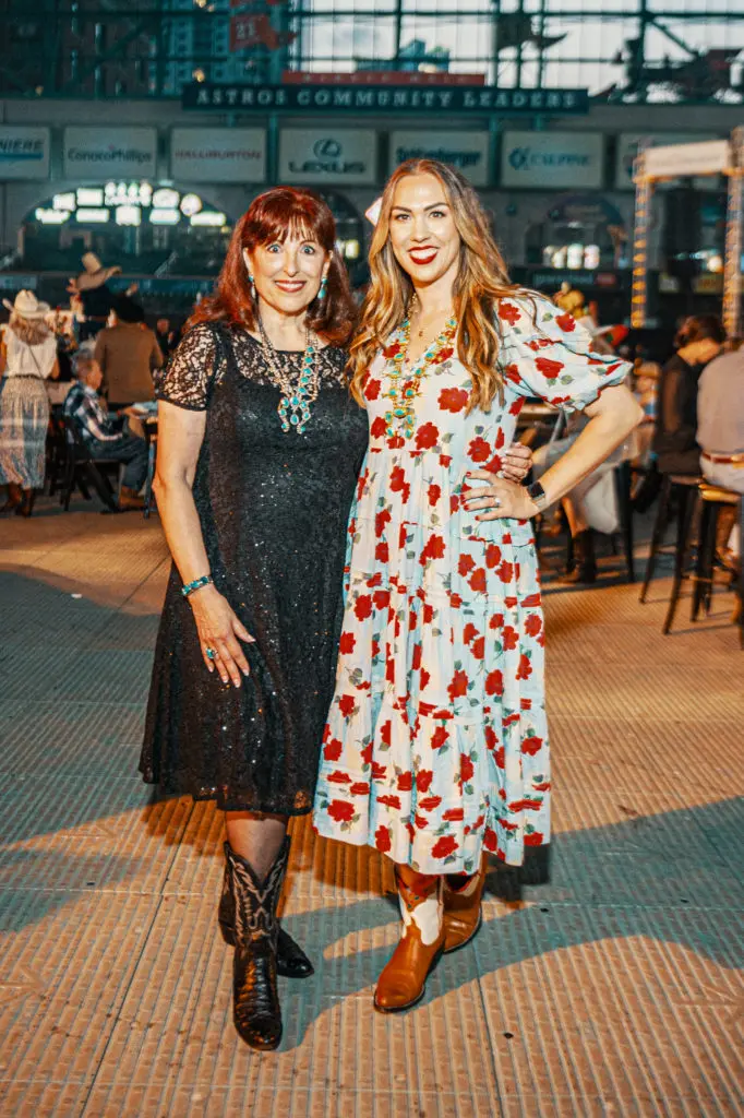 Cattle Baron's bar chairs Sara Parr and Disney Harris at the Cattle Baron's Ball at Minute Maid Park