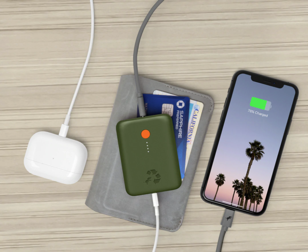 The Nimble CHAMP Portable Charger fits in any pocket or bag on-the-go.