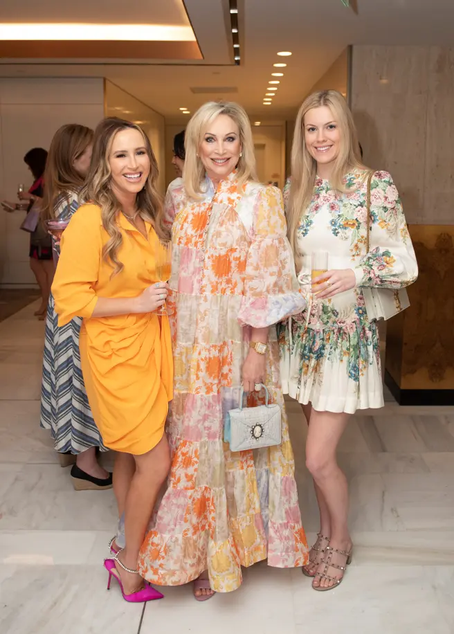 Stephanie Seay, Event Co-Chair and Kim Hext, Honorary Chair, with Claudie Lode (photo by Tamytha Cameron)