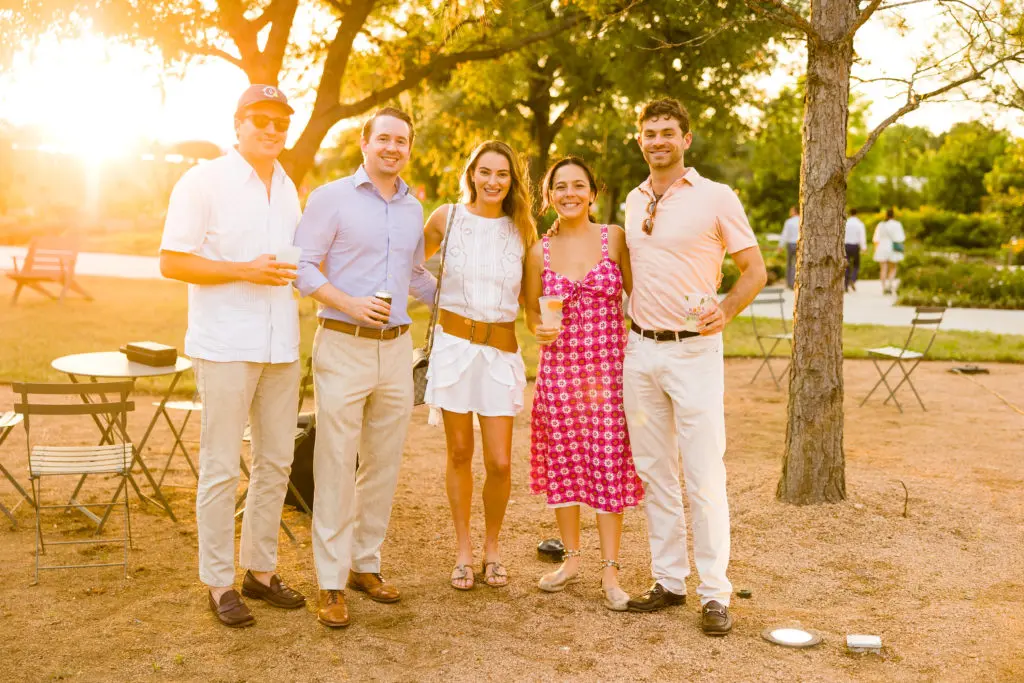 Wilson Griffith, John Galtney, Madeline Hahnfeld, Frances Lummis, Grayson Crady at The Secret Garden Party held at Houston Botanic Garden