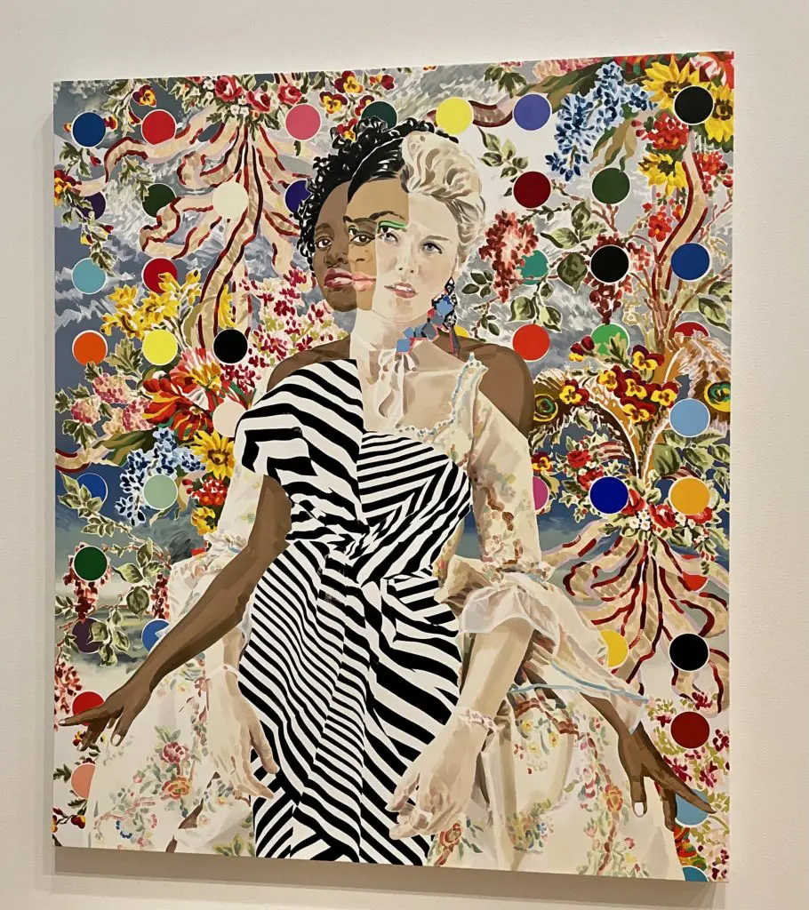 Christiane Lyons, "Yayoi: Arrangement in Yellow Lake and Vermillion Clair," 2021. Photo by Courtney Dabney.