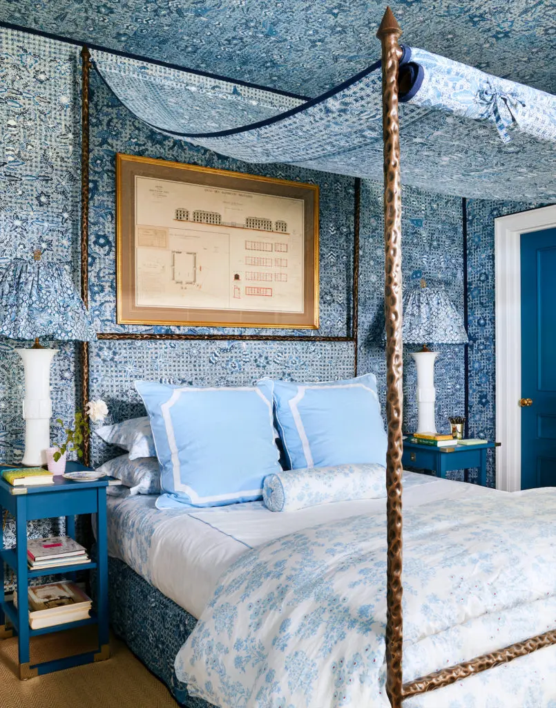 One of the many guest bedrooms in the century-old farmhouse. (Photo by Trevor Tondro and Otto)