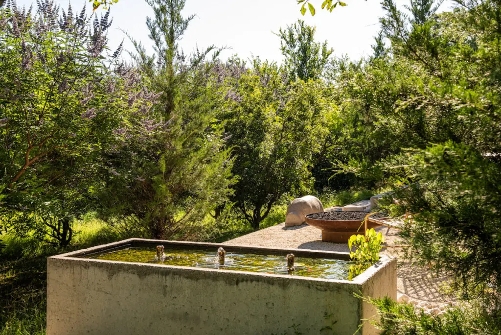 Outdoor spaces were designed by Christa McCall of Paper Kites Studio. (Photo by Stephen Karlisch and Robert Tsai)