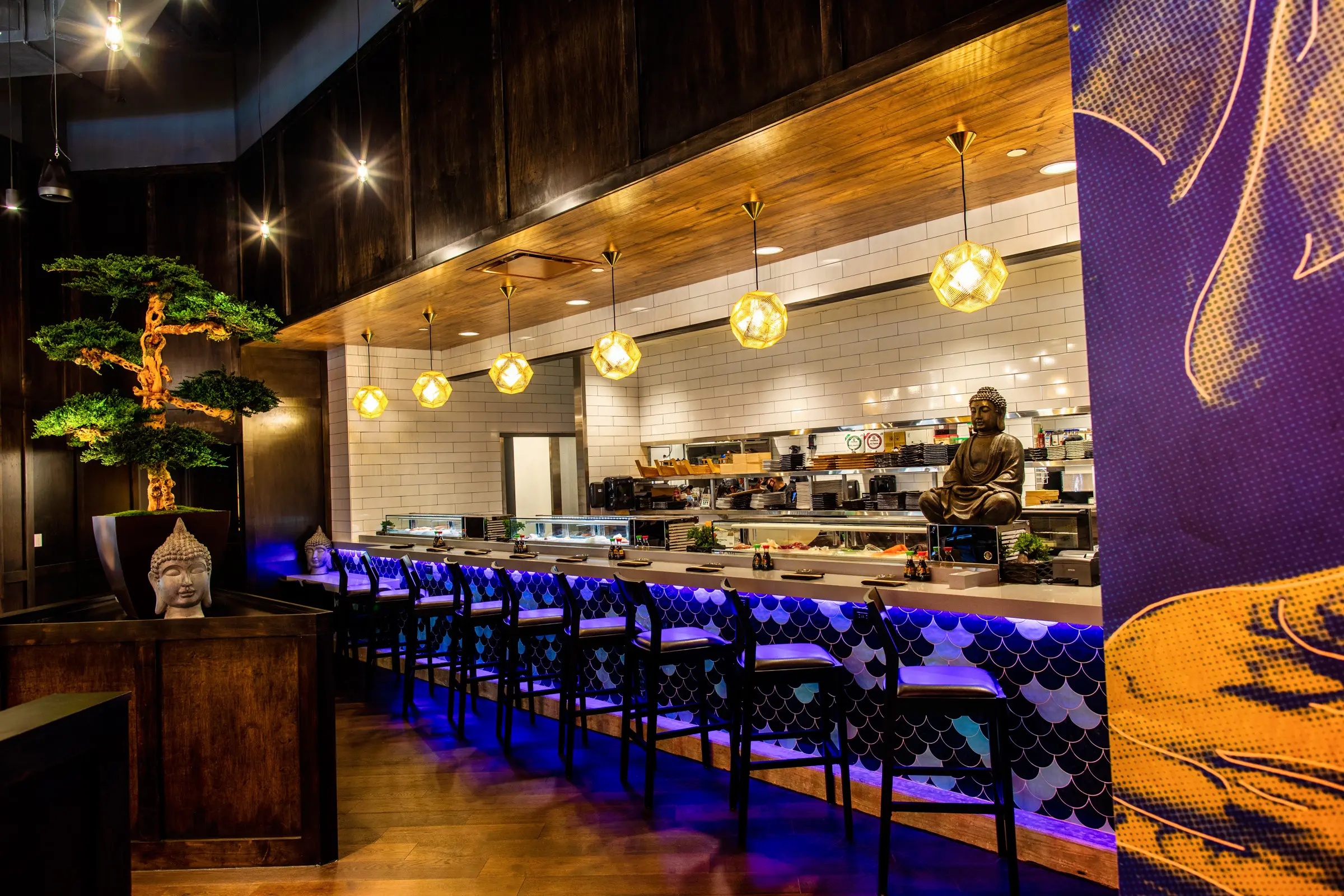 The sushi bar at Blue Sushi Sake Grill