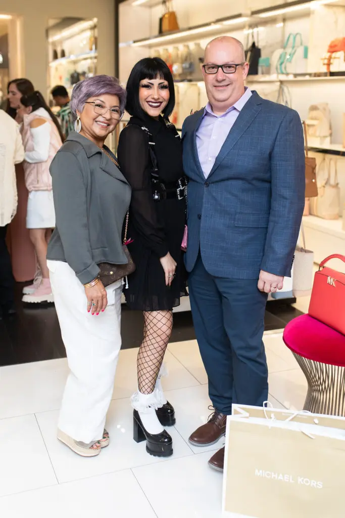 Glenda Joubert, Alexis Joubert, Kirk Joubert at Cocktails for a Cause at Michael Kors in The Galleria (Photo by Leah Wilson Photography)
