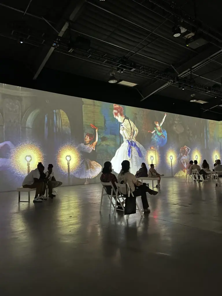 Degas is known best for his paintings of ballerinas, as seen here in "Immersive Monet & The Impressionists." (Photo by Caitlin Hsu)