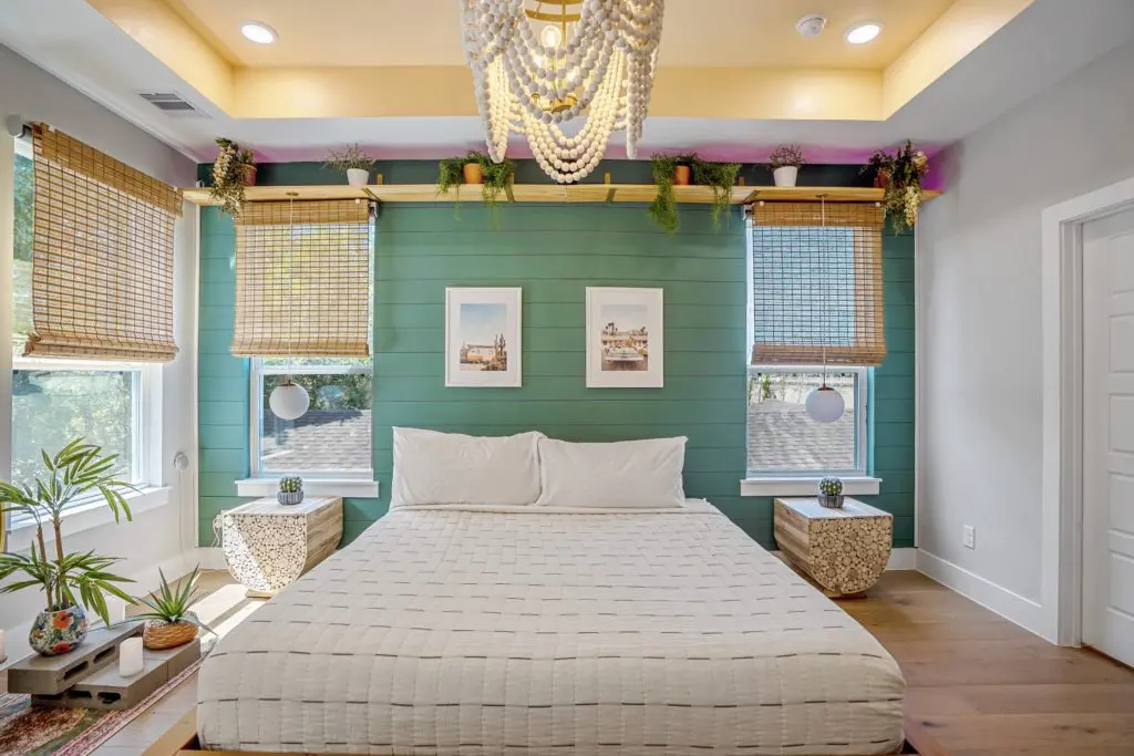 Decor throughout the three bedroom house implies the Tulum inspiration.