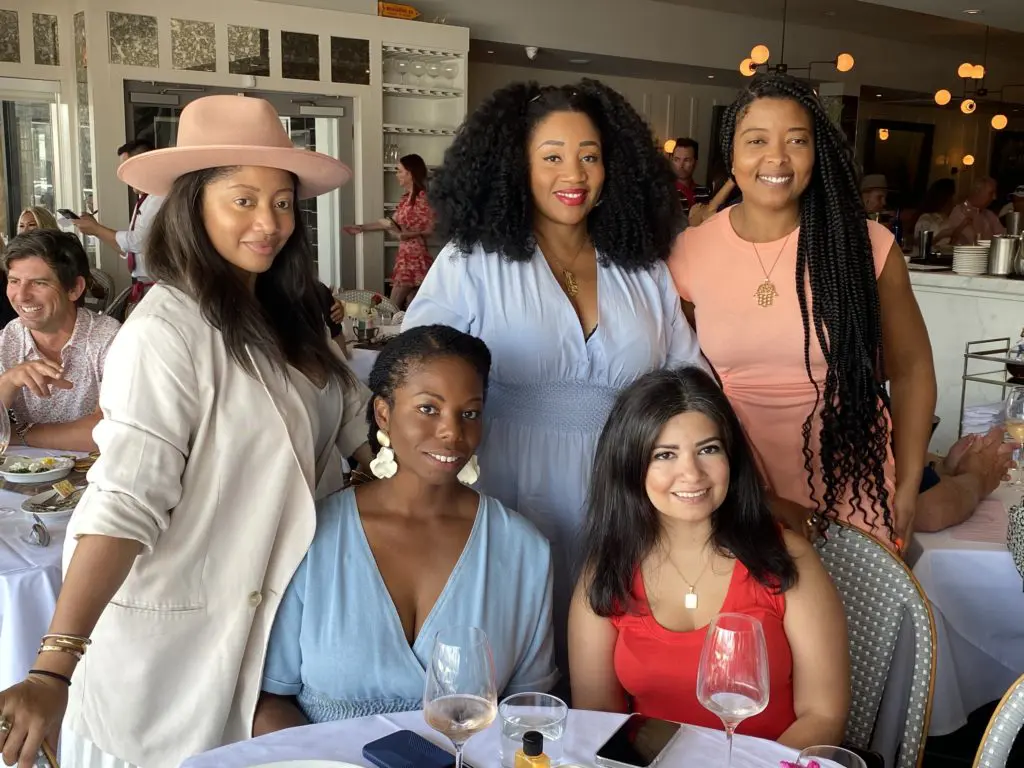 Sarah Dugas-Richard, Faith Fletcher Pryor, Aevin Dugas, Sara Koochekzadeh, Jerrica Johnson at the Brasserie 19 Rosé All Day bash. (Photo by Shelby Hodge)