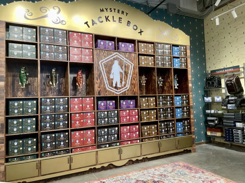 The famous Mystery Tackle Boxes can be found along the back wall. Photo by Courtney Dabney.