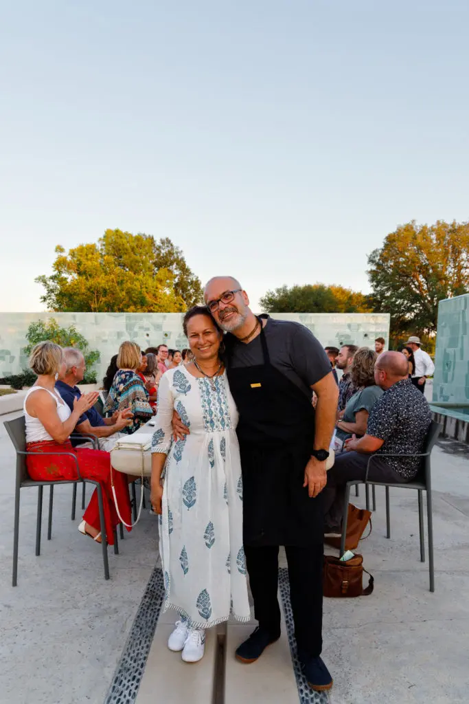 Karuna’s Kitchen's Karuna Diedericks and Antonio Manega at the Summer Soulstice Dinner. (Photo by Liz Silva)