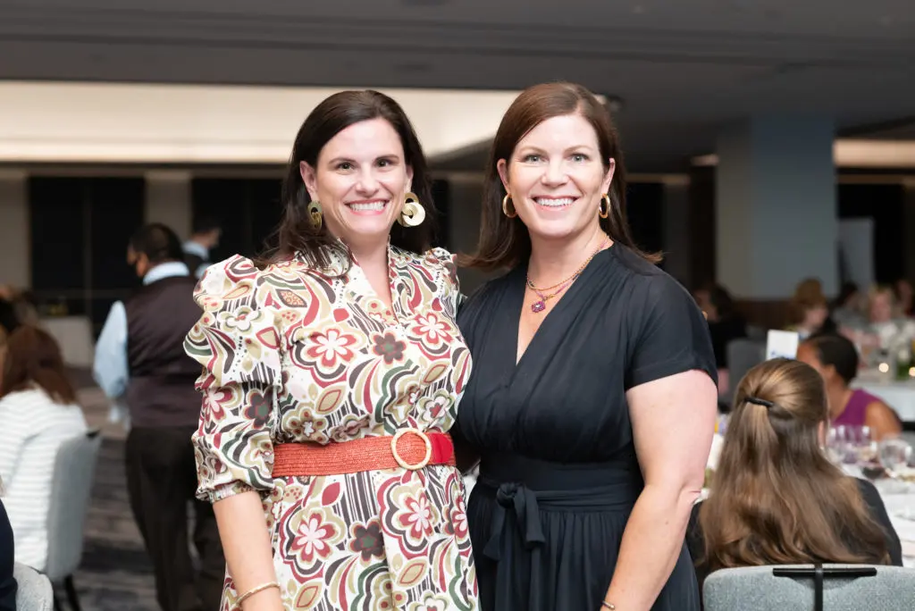 Kristy Bradshaw, Lauren Levicki Courville at the Dress for Success Houston event at the Four Seasons Hotel. (Photo by Daniel Ortiz)