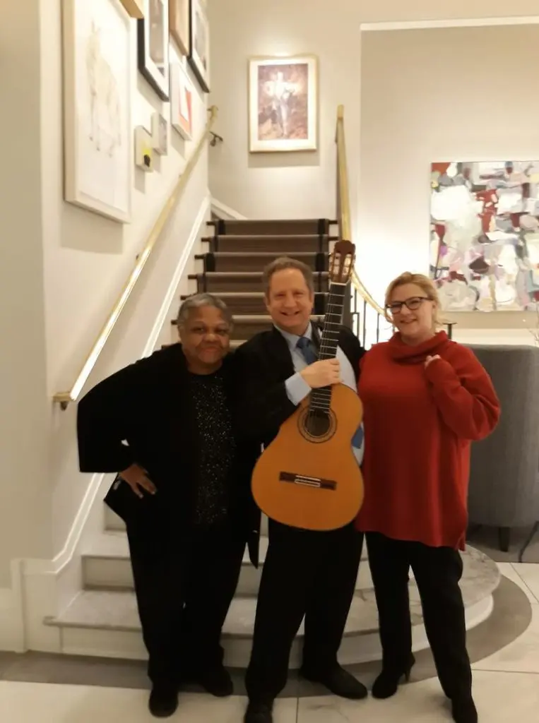 Best Lancaster Hotel Memory?
"The picture includes myself, guitarist Marc Garvin, and my friend Aimee Drake.  Aimee and I were dining at Cultivated F + B before the Houston Ballet performance of The Sleeping Beauty in February 2020, and we encountered our old friend Marc." - Regina Scruggs