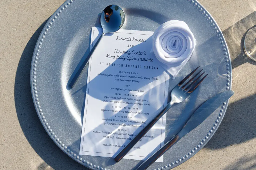 Karuna’s Kitchen crafted a six-course feast benefiting The Jung Center at the Summer Soulstice Dinner. (Photo by Liz Silva)
