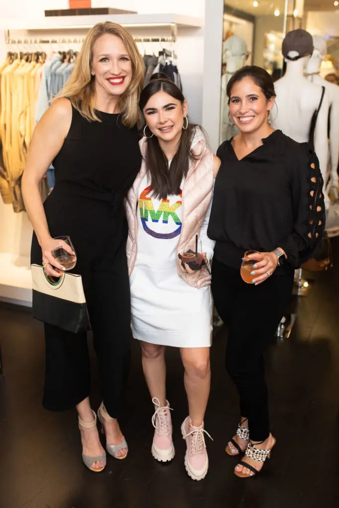 Michelle Papst, Kendyll Kaufman, Nicole Taylor at Cocktails for a Cause at Michael Kors in The Galleria (Photo by Leah Wilson Photography)