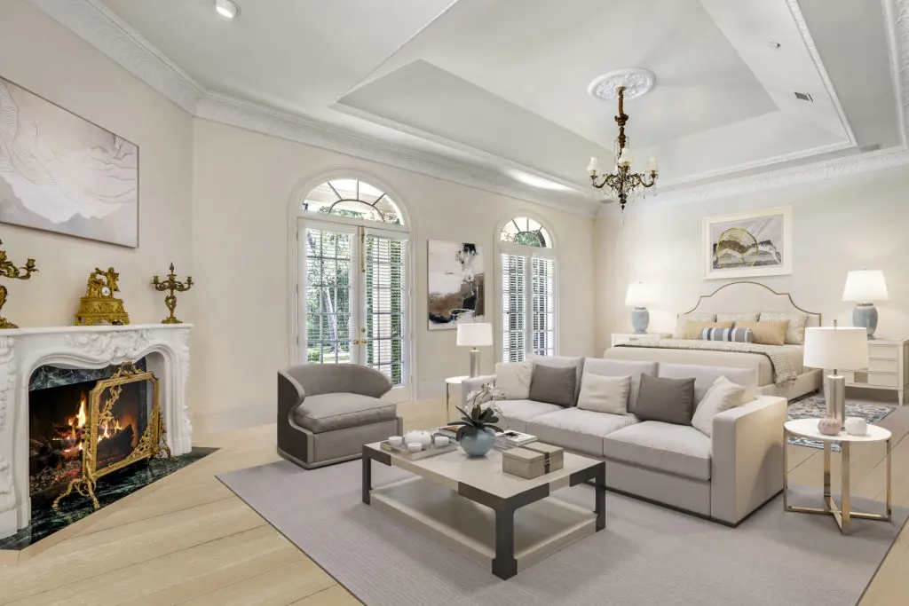 The primary suite at 3920 Inverness in River Oaks, listed with Nan & Company Properties Christie's International Real Estate  (Photo by Turnkey Visuals LLC)
