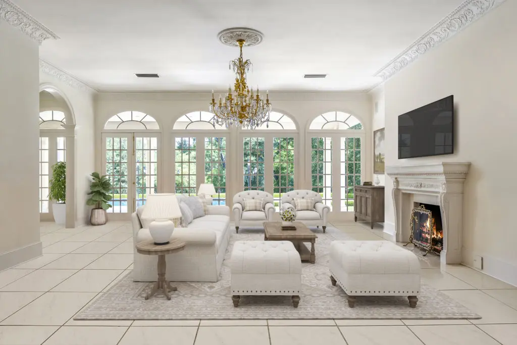 One of several rooms for entertaining at 3920 Inverness  (Photo by Turnkey Visuals LLC)