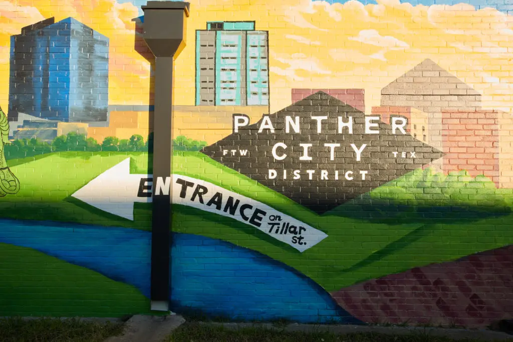 Panther City District's first place-making mural is a sign of the neighborhood's change.