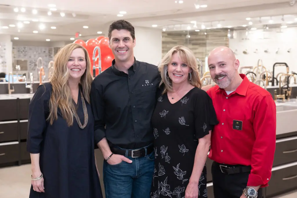 Kristen Ford, Alair Southeast Texas Regional Partner Chris Bolio, Kimberly Hanks and Jason Grigar at Bolio's fundraiser at Baths of America (Photo by Wilson Parish)