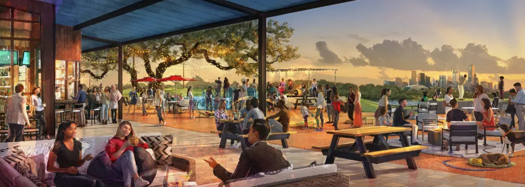 Riverhouse Houston brings the outdoors inside with open window walls.