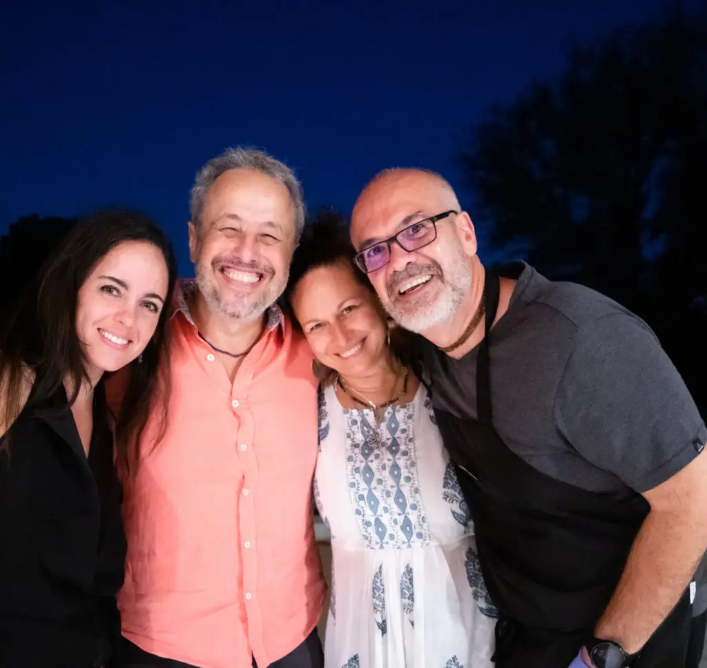 Robin Jump, Alejandro Chaoul, Karuna Diedericks, Antonio Manega at the Summer Soulstice Dinner. (Photo by Liz Silva)