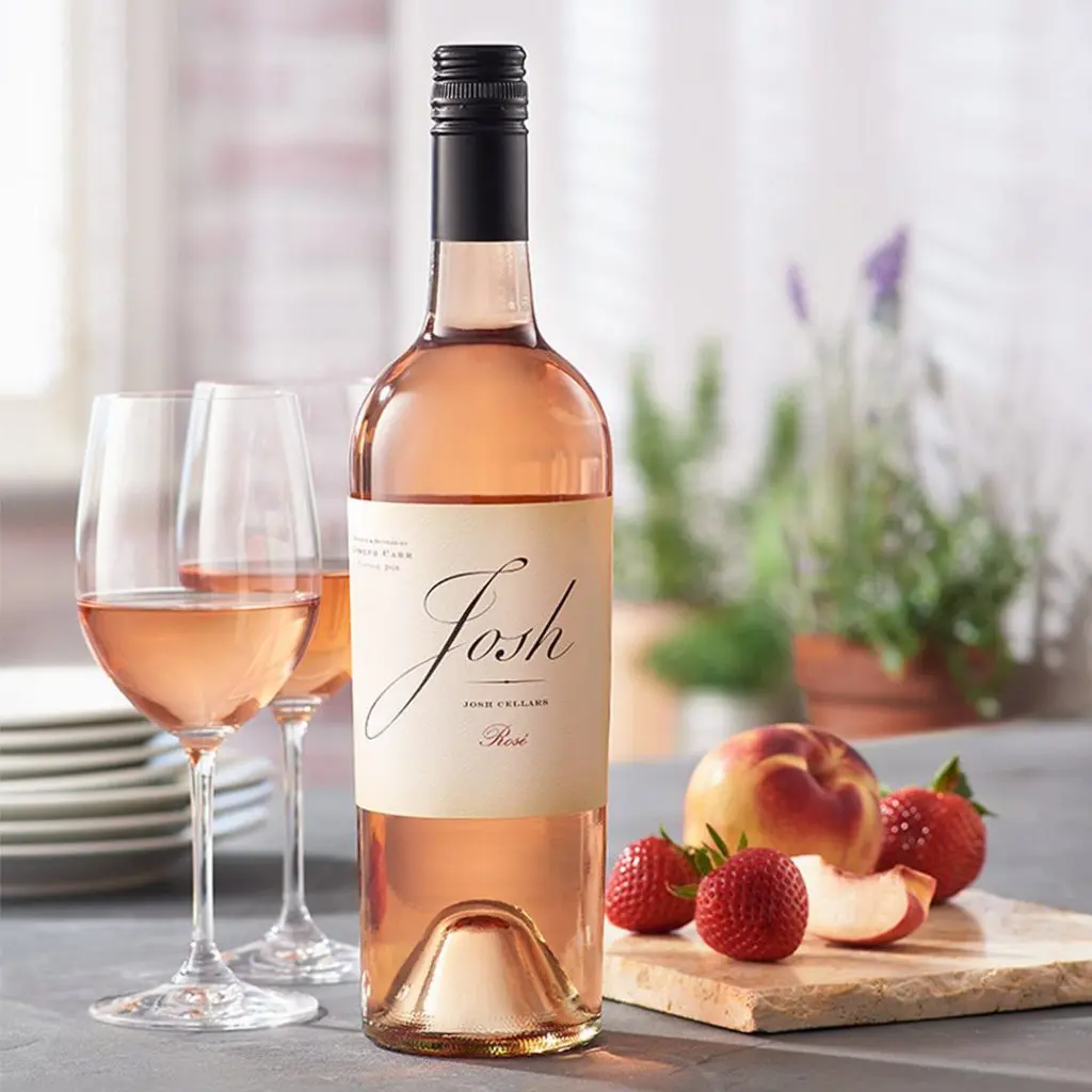 Josh Cellars Rose with flavors of peach and strawberry, is like summertime in a glass.