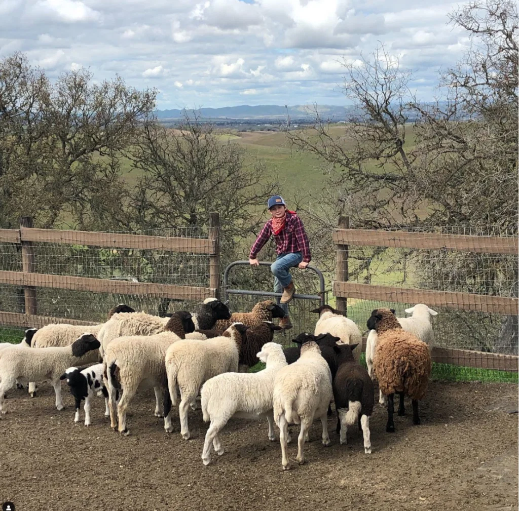 One of Maeve & Luis Pesquera's five sons at play on their Milagro Ranch in Pasa Robles, California. (Facebook photo)