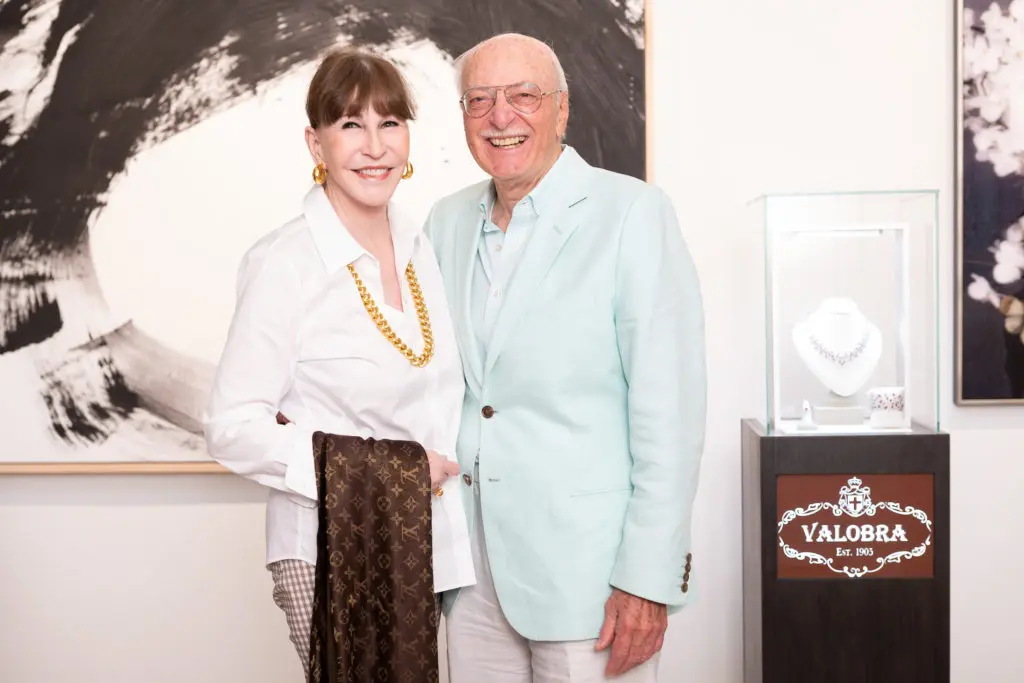 Shelby Hodge & Shafik Rifaat at the Valobra, Christopher Martin Gallery and Lucho summer soirée. (Photo by Daniel Ortiz)