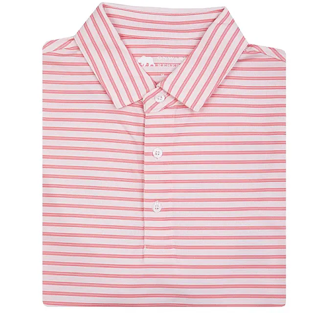 Wedge Stripe Performance Short Sleeve Polo.