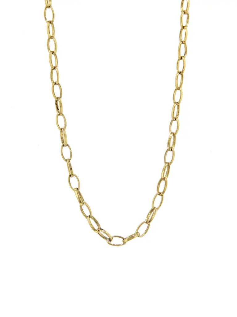 Jennifer Meyer Small Edith Yellow Gold Link Chain Necklace.