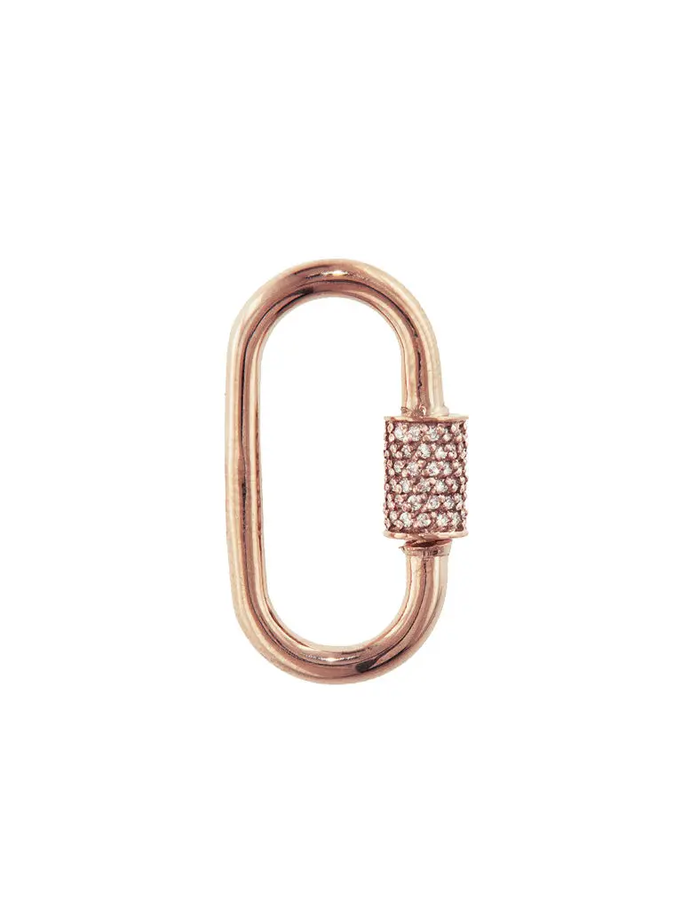 Marla Aaron Medium Stoned Diamond Rose Gold Lock.