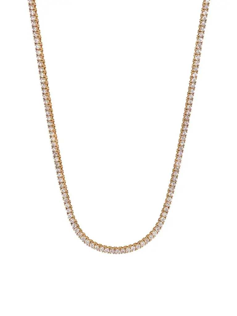 Sydney Evan Diamond Yellow Gold Tennis Necklace.