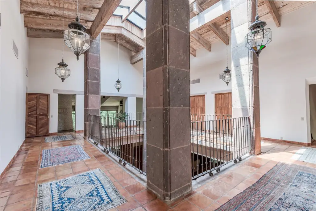 The second floor of the central atrium of the remarkable home at 3 Longbow Lane. (Photo by Patrick Bertolino for Sotheby's International Realty)