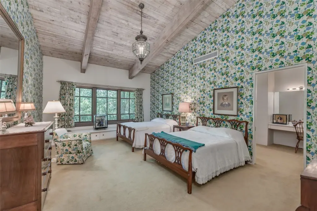 One of several guest bedrooms at 3 Longbow Lane. (Photo by Patrick Bertolino for Sotheby's International Realty)
