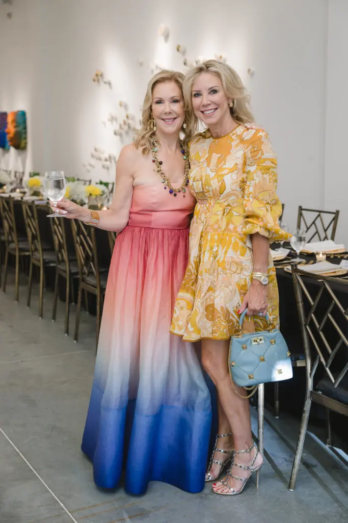 Laura Rathe, Laurie Pearson at "Wanderlust" opening at Laura Rathe Fine Art (Photo by Johnny Than)