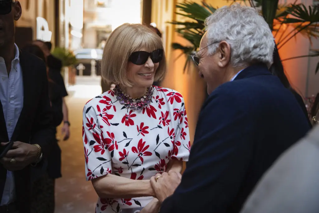 David Yurman welcomes Anna Wintour to the grand opening of his new eponymous jewelry boutique on Rue Saint-Honoré in Paris. (Photo by Lewis Merritt)