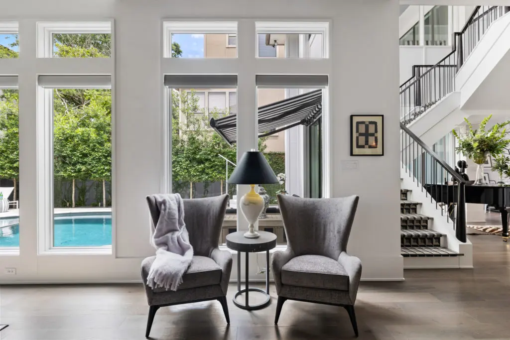 Detail of the living area at 2028 Park Street on the market. (Photo by Josh Gremillion)