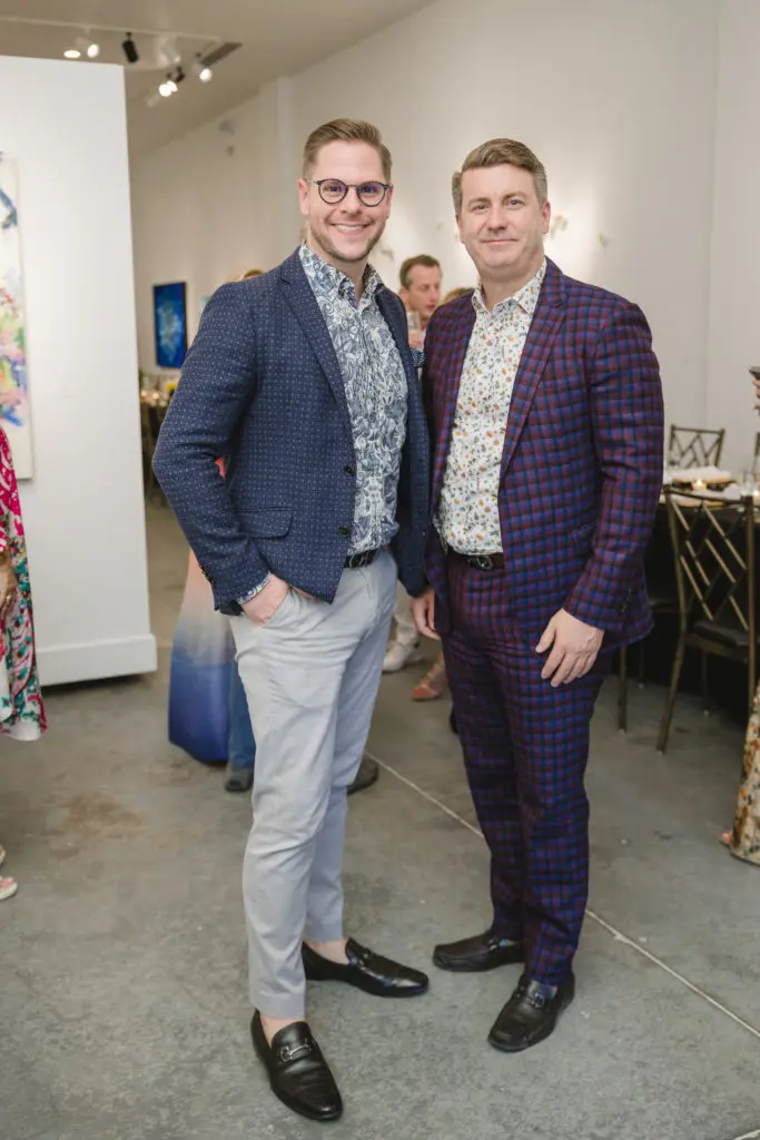 Benjamin Johnston, Erich Ploog at "Wanderlust" opening at Laura Rathe Fine Art (Photo by Johnny Than)