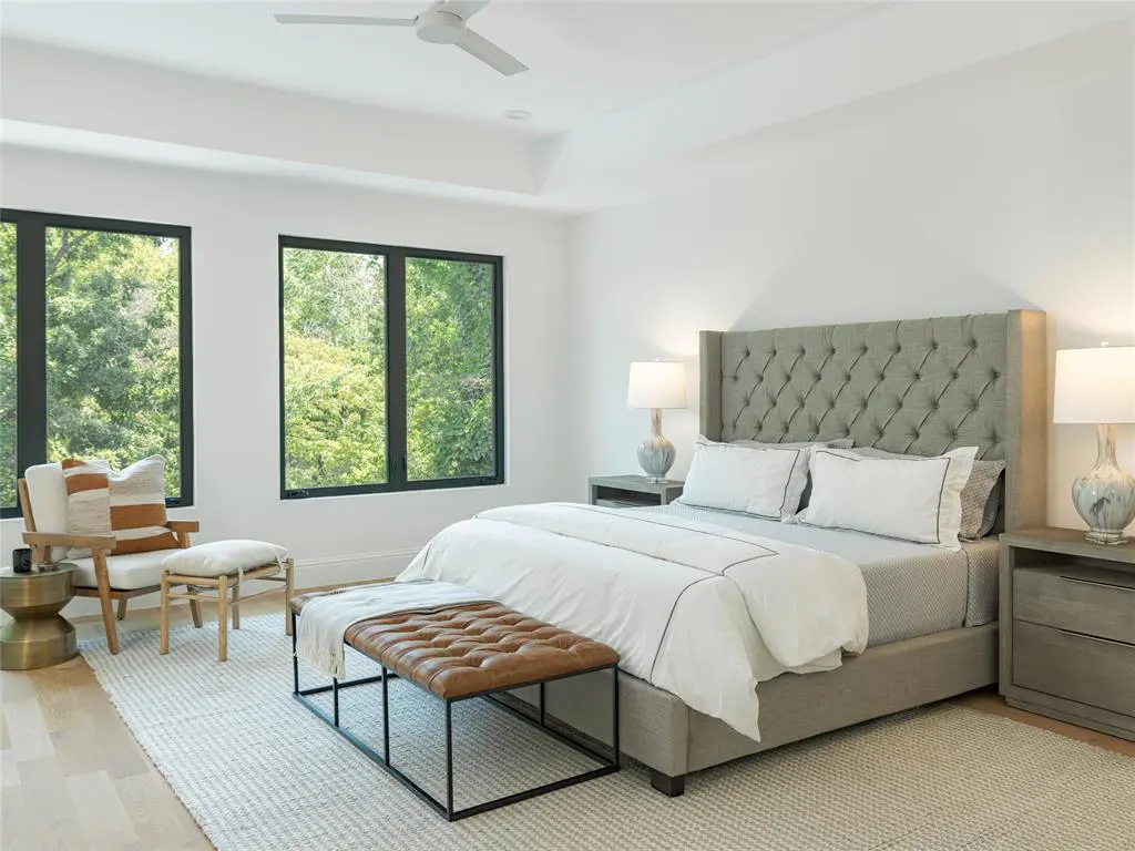 The master bedroom of 3820 Frontier Lane features an en suite bathroom. 