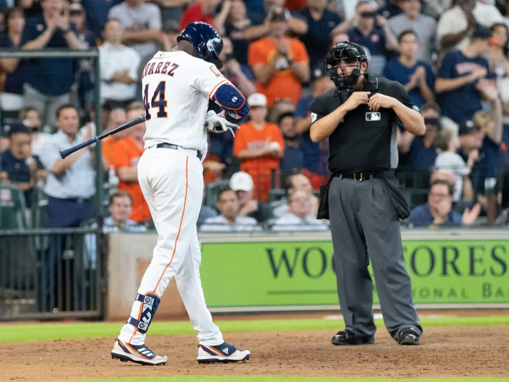 Yordan Alvarez is an imposing presence whenever he is anywhere near the batter's box. (Photo by F. Carter Smith)
