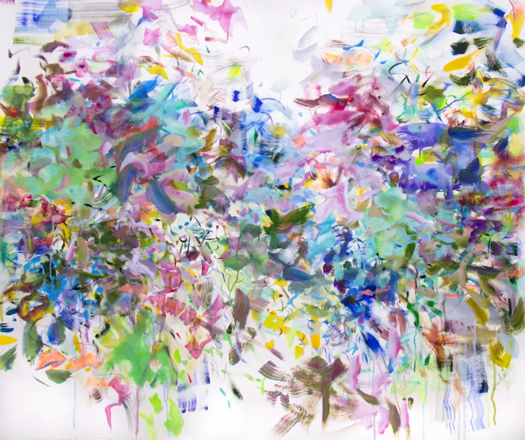 Carly Allen Martin's "Risk Delight" at "Wanderlust" opening at Laura Rathe Fine Art (Photo by Johnny Than)