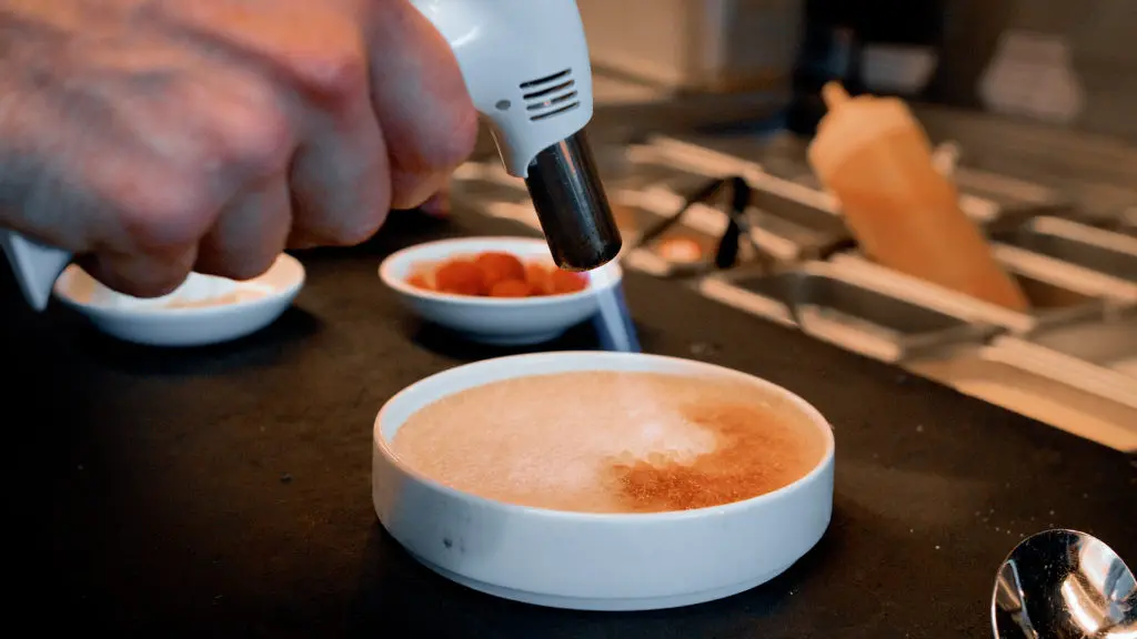 A crème brulee gets torched at Earl's. Photo by Ryan McAdams / DFW Restaurant Week.