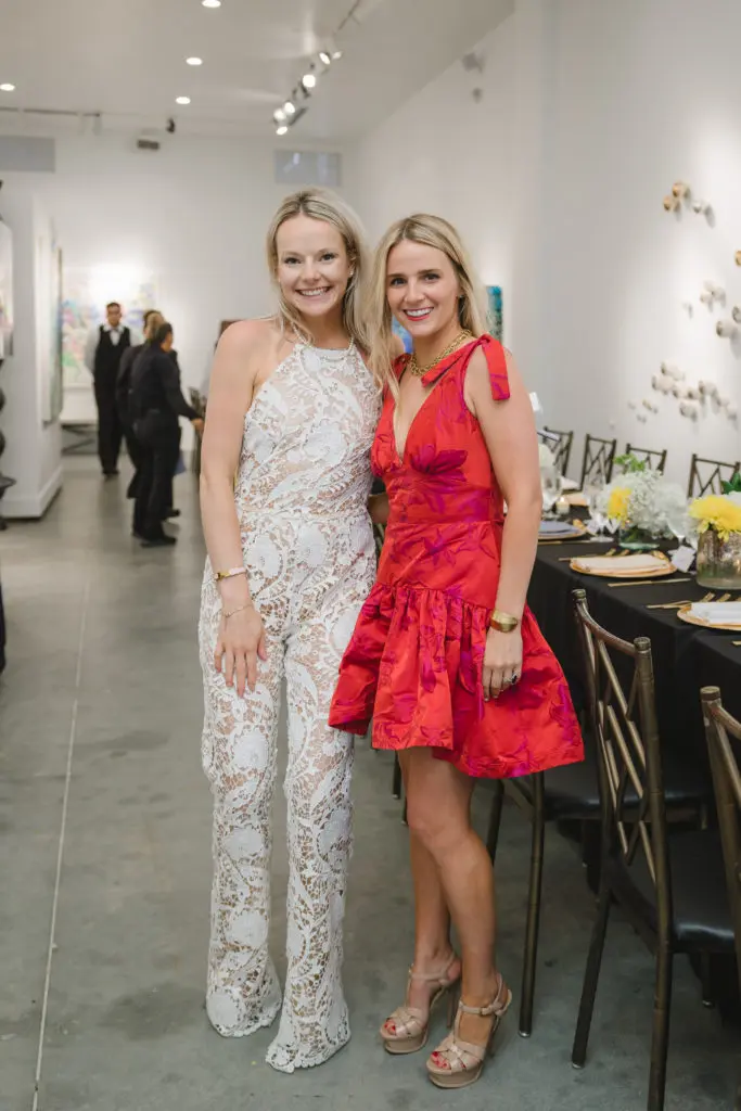 Eliza Mason, Carly Allen Martin at "Wanderlust" opening at Laura Rathe Fine Art (Photo by Johnny Than)