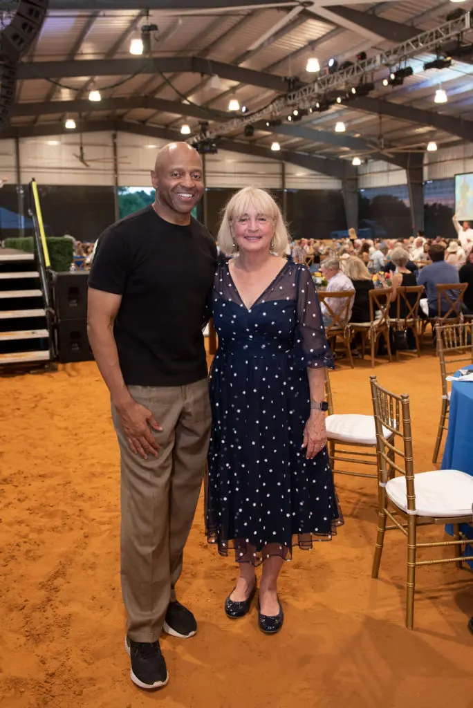 Featured speaker Timmy Newsom, former NFL Dallas Cowboys player, and Lili Kellogg, Equest CEO (Photo by Tamytha Cameron)