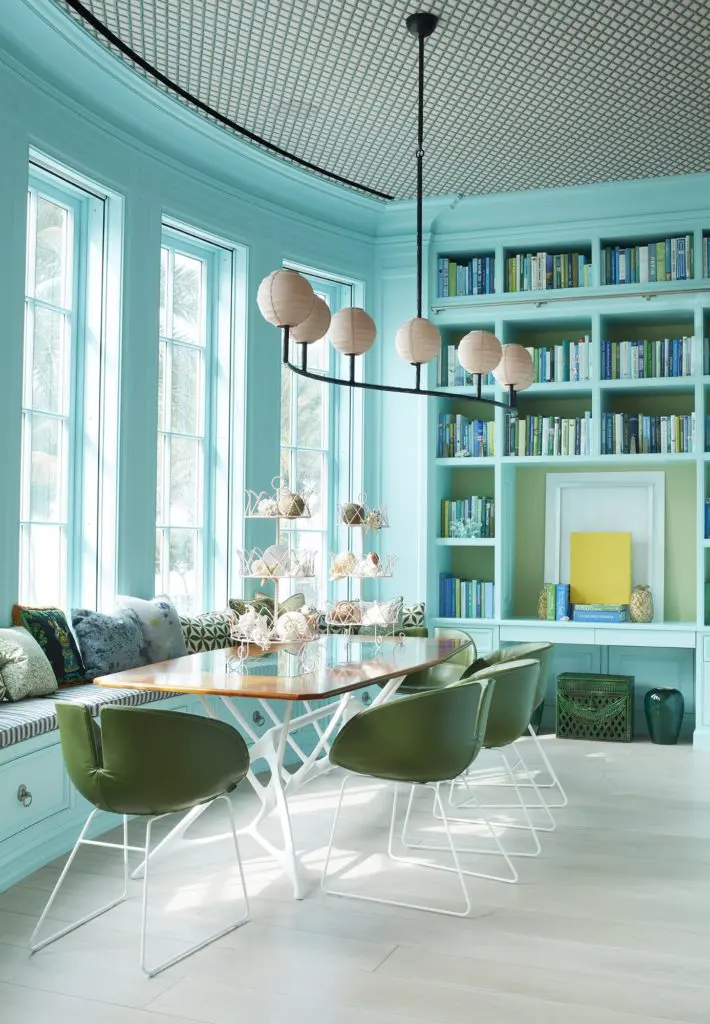 Sills calls the contents of this Naples home the complete opposite of its dignified, coquina-stone backdrop: funky, surprising, mischievous, and bold. (Photo by Simon Upton)